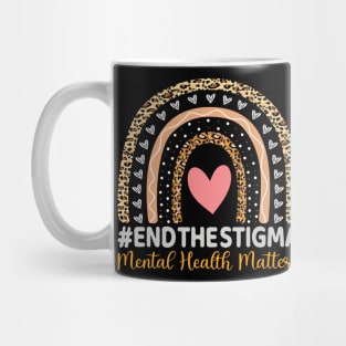 Mental Health Matters Vintage Rainbow Leopard Mental Support Mug